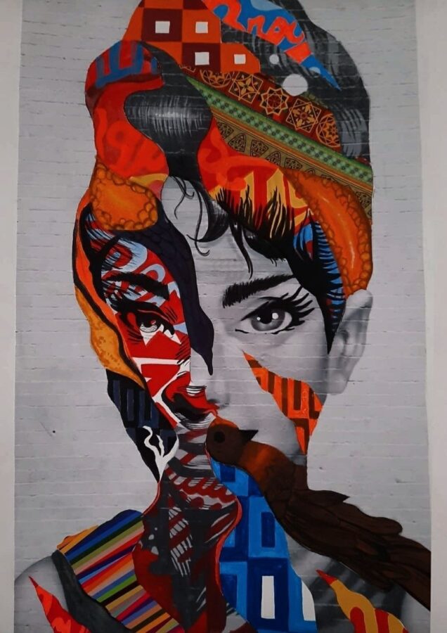 پرتره کولاژگونه رنگارنگ